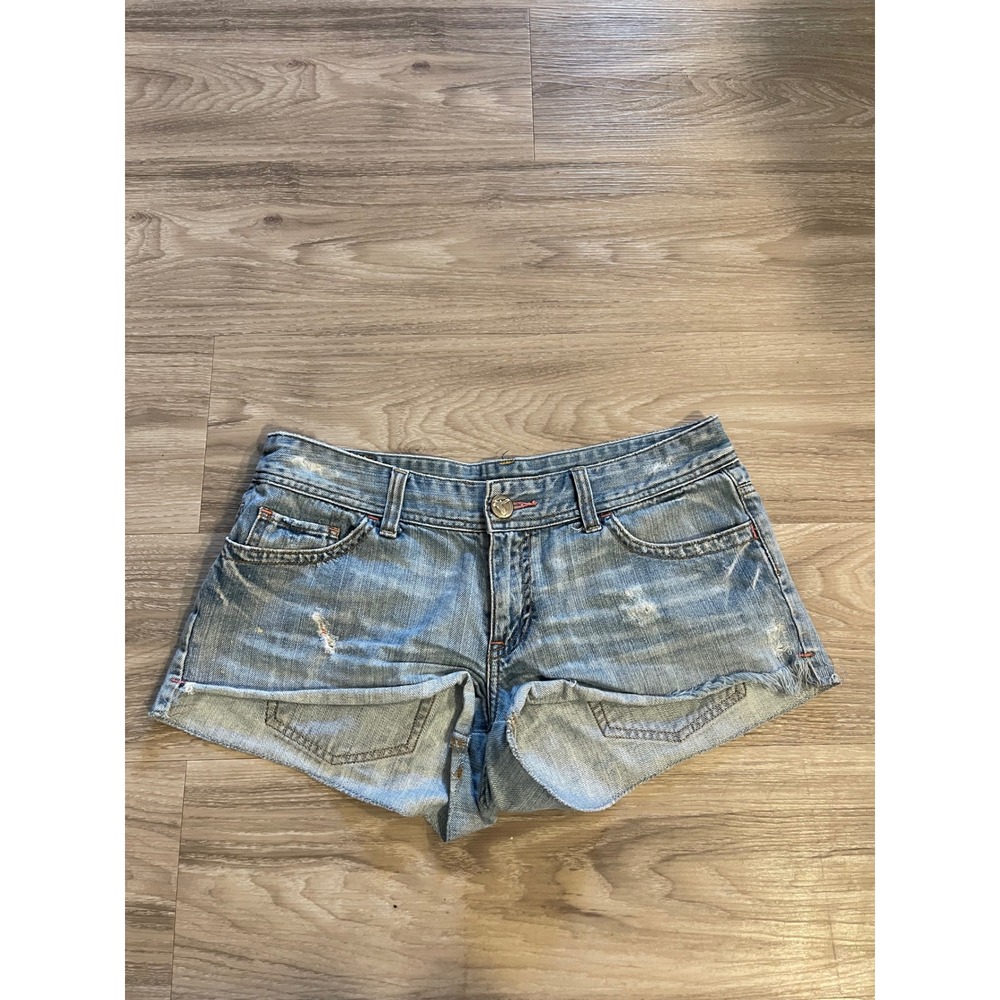 Vintage Y2K Denim American Eagle‎ Micro Shorts Streetwear Grunge Distressed